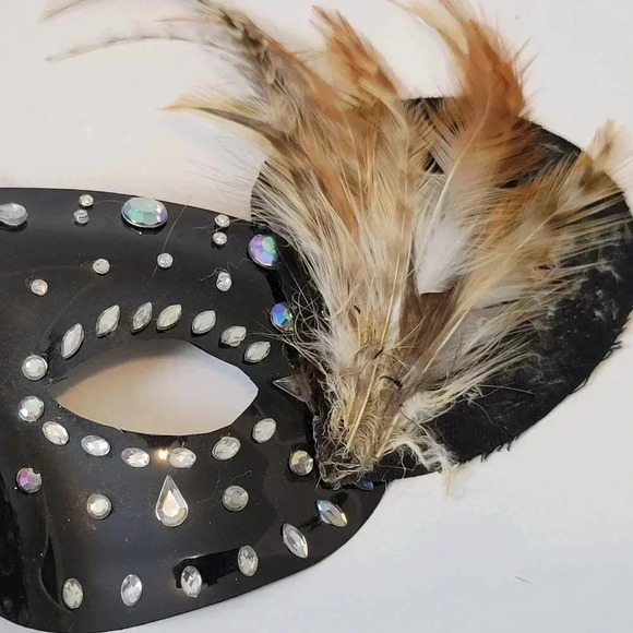 Masquerade Ball Mask Women's Handmade Decorated - Picture 2 of 3